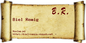 Biel Remig névjegykártya